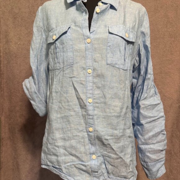 Vintage L.L. Bean Linen Button Down - Picture 2 of 3